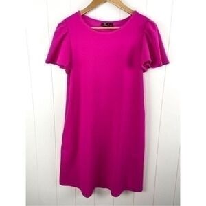 Versona Fucsia Pink Butterfly Sleeve Modest Career Dress Size XS